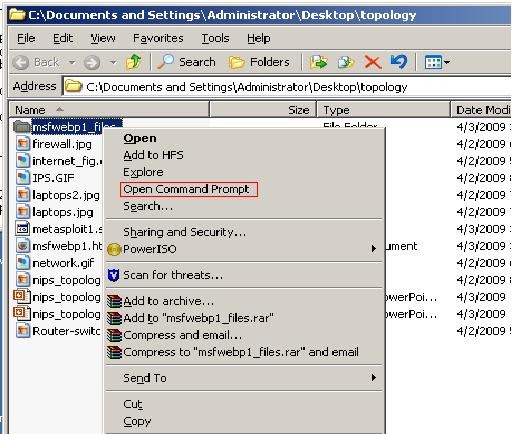 Security Unplugged !!!: Shortcut "Open Command Prompt" here