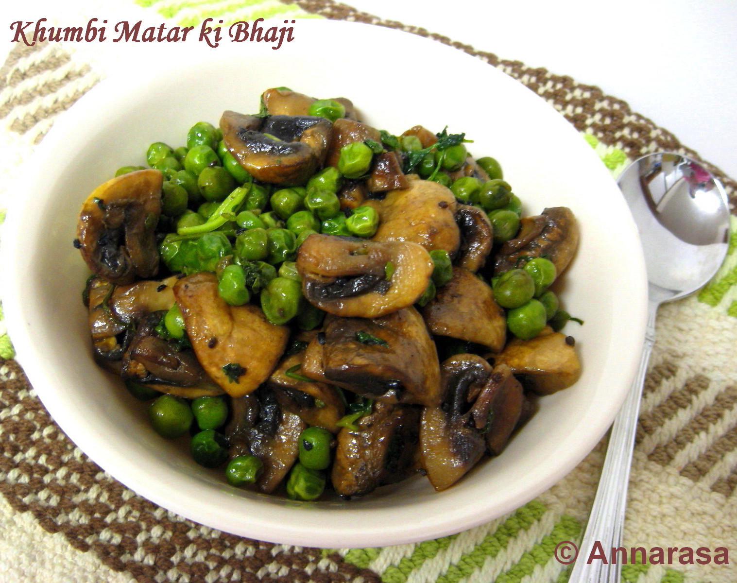 Annarasa Essence of Food Matar Khumbi Ki Bhaji Peas Mushroom Stir Fry