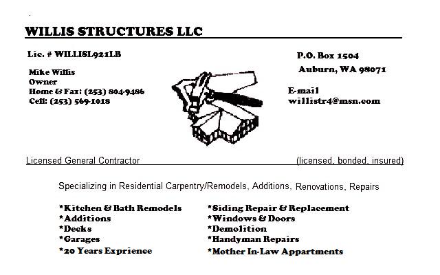 WILLIS STRUCTURES LLC