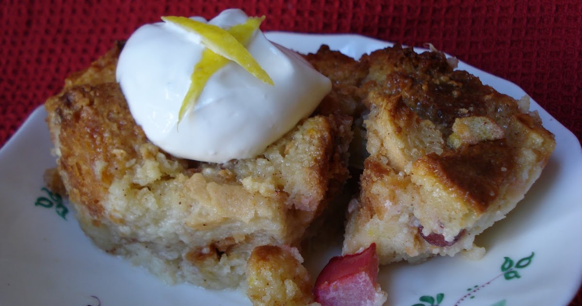 The Cookie Scoop Rhubarb Bread Pudding
