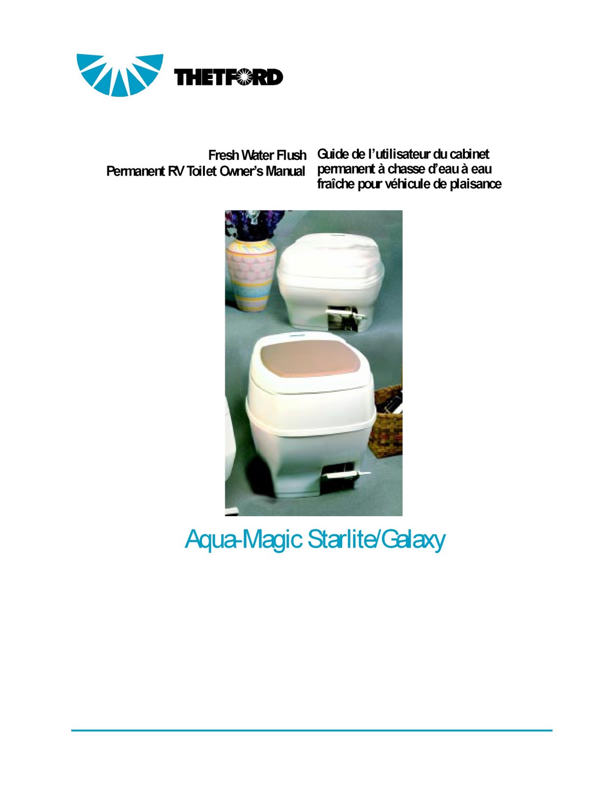1983 Fleetwood Pace Arrow Owners Manuals: Thetford Aqua-Magic starlite Thetford Rv Toilet Aqua Magic Galaxy Starlite