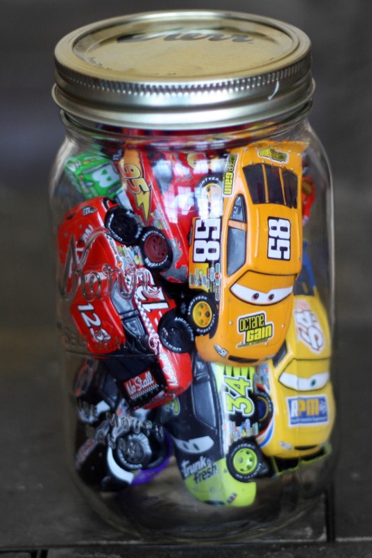 Recipes and Fabulous Things Jar of Cars