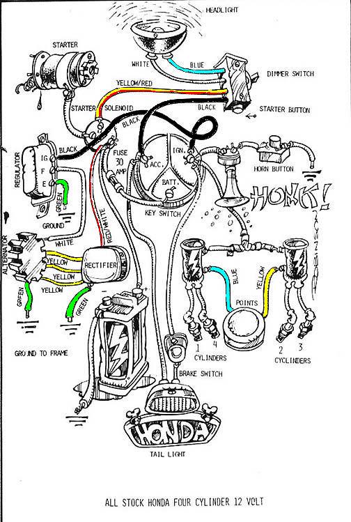 Basic Honda 4 Cylinder Motorcycle Wiring Diagram