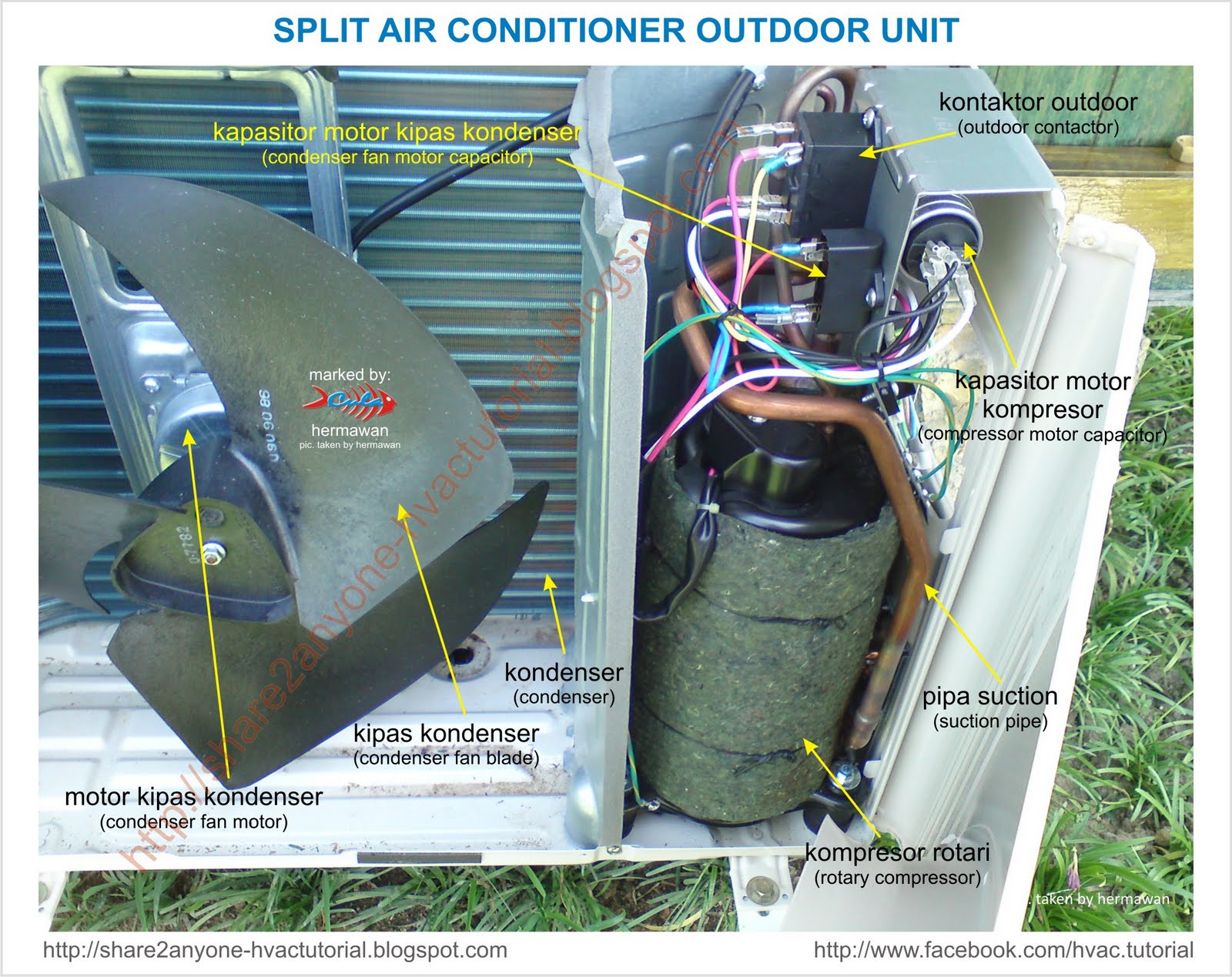 Share2Anyone-HVAC Tutorial: Split Air Conditioner thermistor differential wiring diagram 