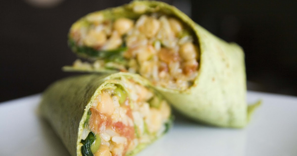 Two Little Vegans Spinach Chickpea Curry Wraps