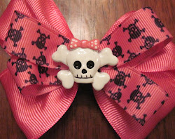 Pink Skull Bow w/accent $3.50