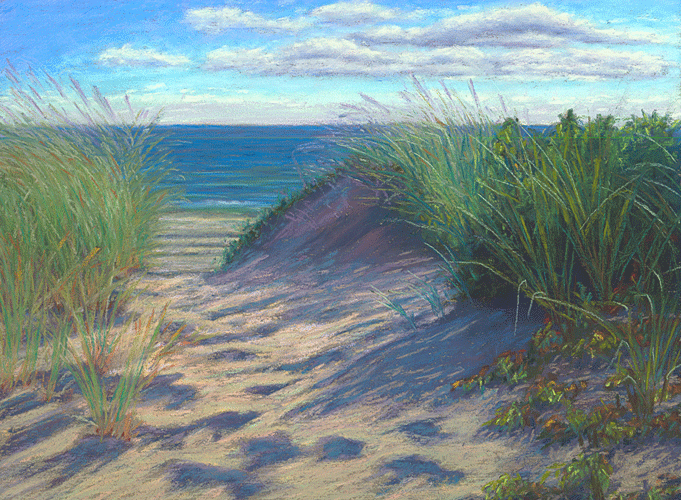 Pastel Painting Plein air painting Cape Cod Path to the Beach