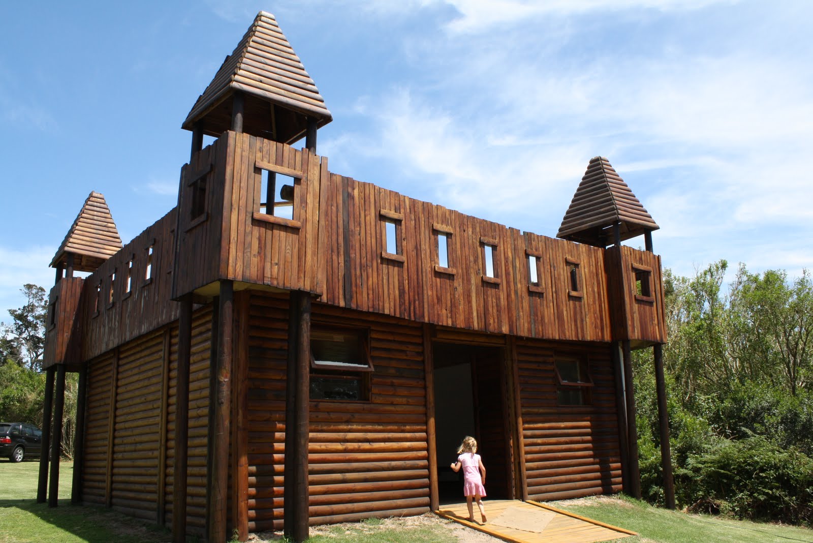 a wooden castle