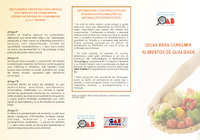 Folder dicas para consumir alimentos de qualidade