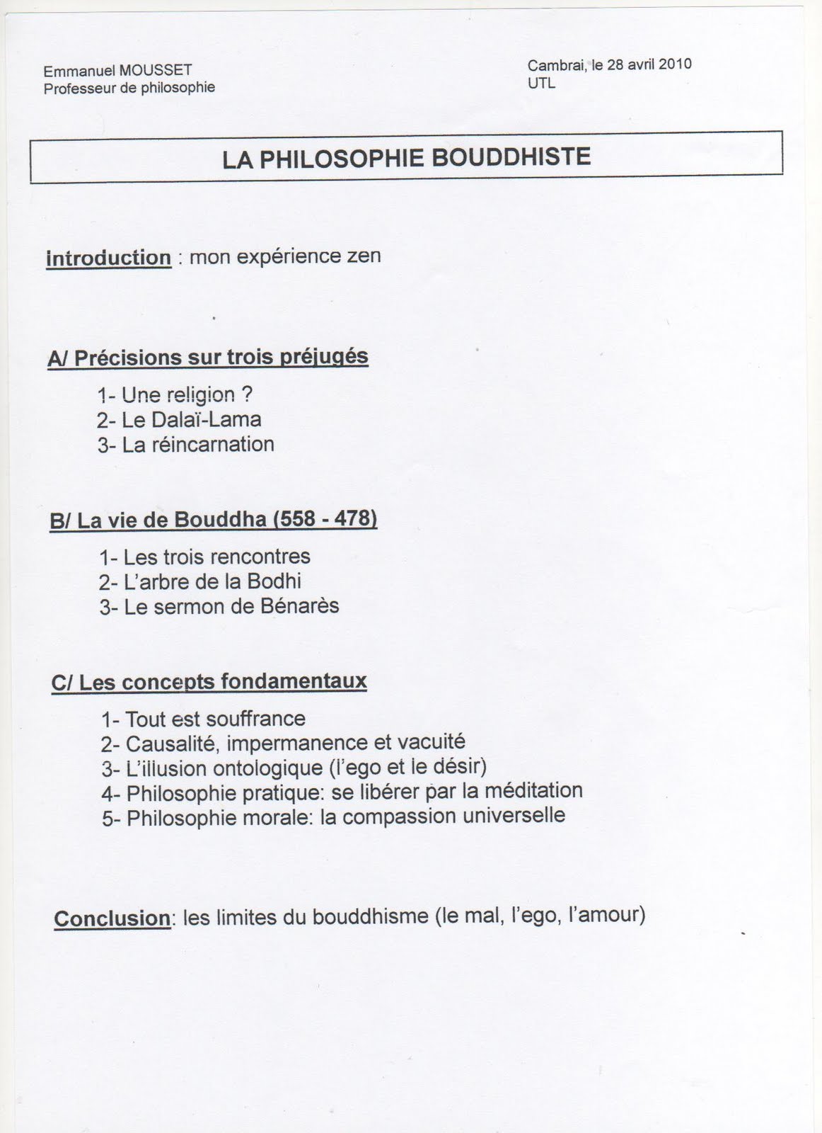 Exemple de Dissertation Philosophique