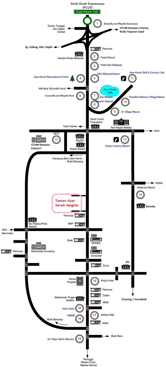 Ayer Keroh Homestay 270 Location