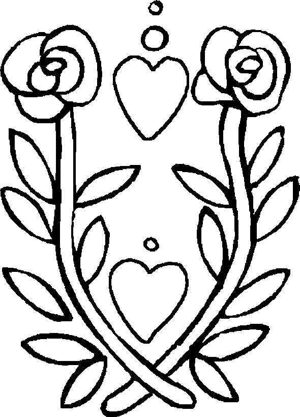 wsrux: coloring pages of hearts with roses