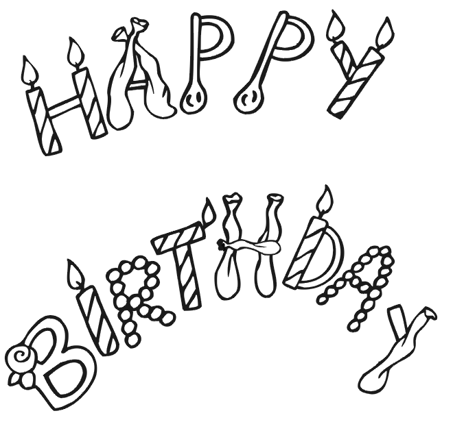 Happy Birthday coloring pages.