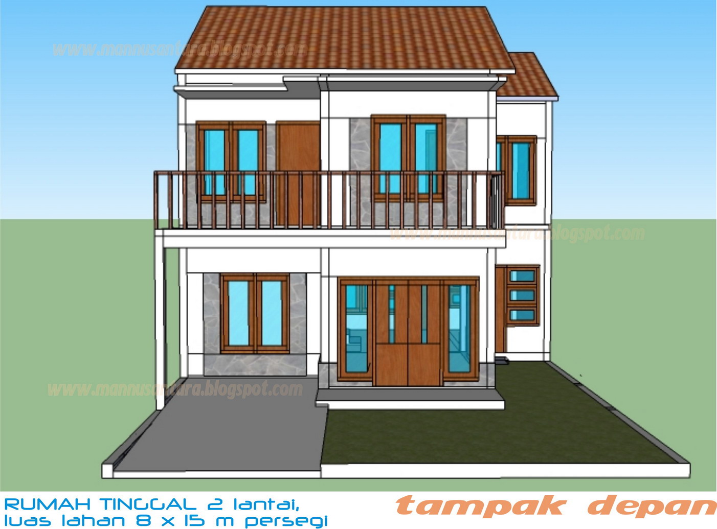 Download Desain Rumah Dua Lantai Ukuran 7X12 Gif | SiPeti