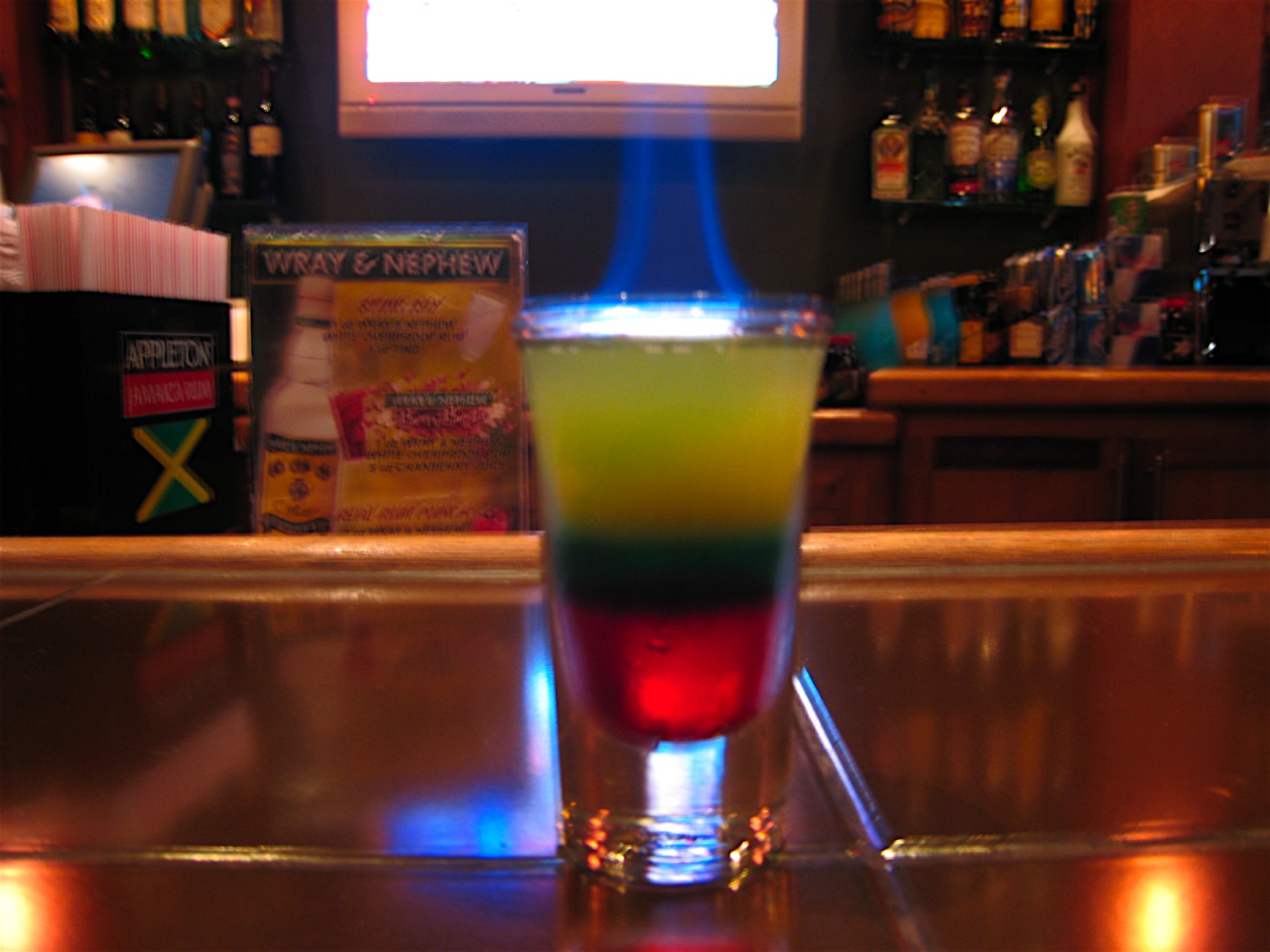 Vacation Barefoot Travel Blog: Flaming Bob Marley's - a shot with kick!