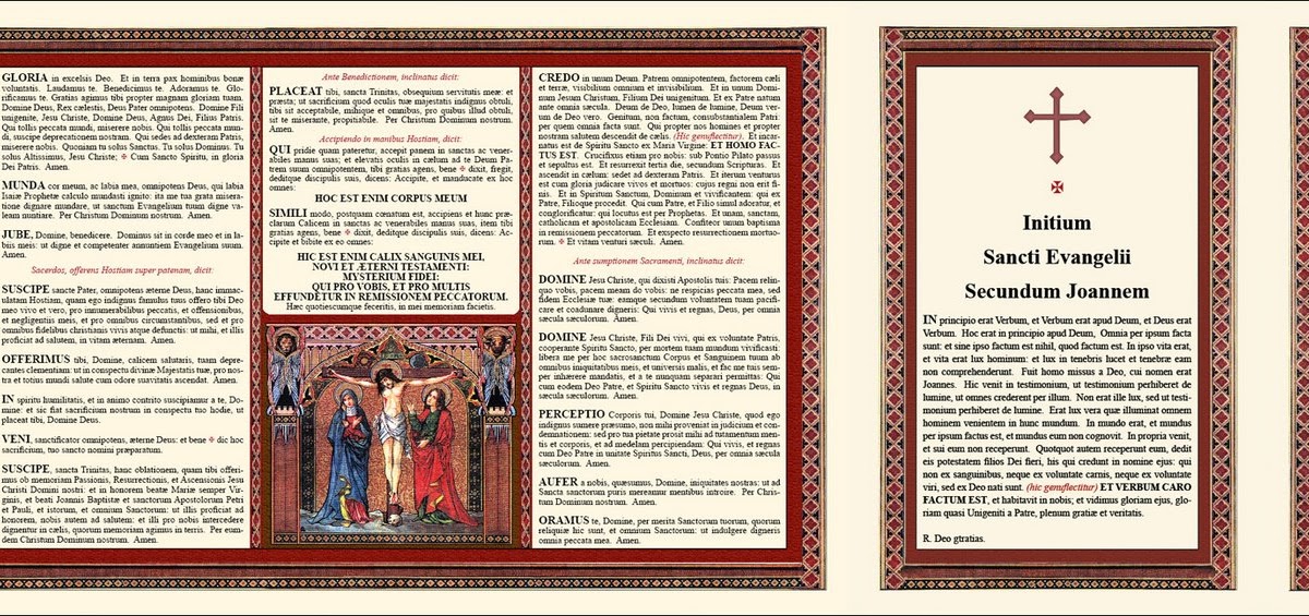 The hermeneutic of continuity Latin and English Altar Cards