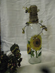 Custom Sunflower wine bottle