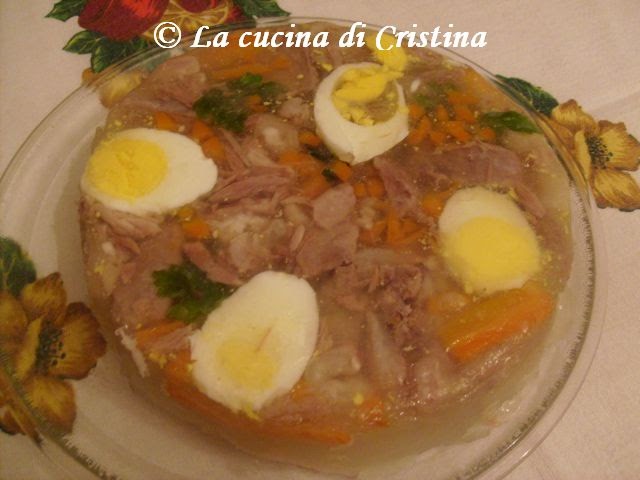La cucina di Cristina Piftie ( gelatina di maiale )