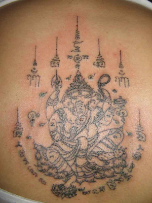 A black and grey dragon Thai Tattoo Studio style. Thailand tattoo 10.3
