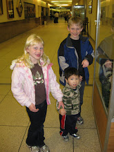At the airport with brother and sister