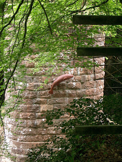 Salmon sculture on ruined bridge salmon sculpture on ruined bridge pier