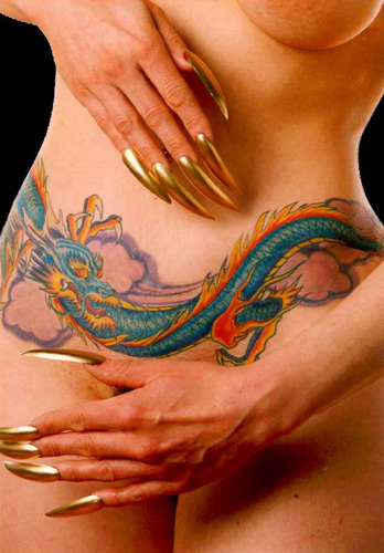 black dragon tribal tattoos
