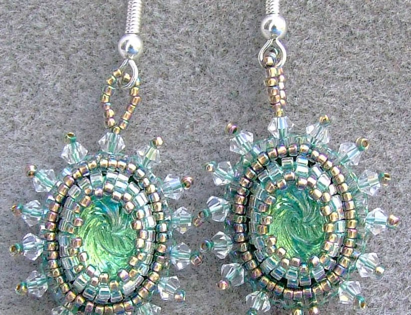 GraceBeading Bead embroidered earrings