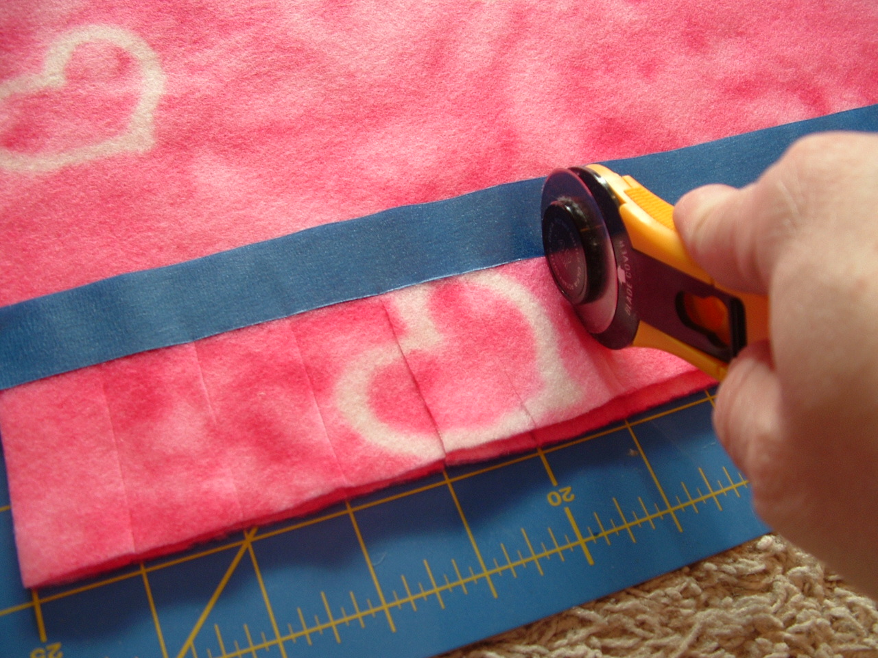 Pieces by Polly Single Layer NoSew "Braided" Fleece Blankets Tutorial
