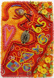 Bead Journal Project, June's page by Robin Atkins, Bead Artist