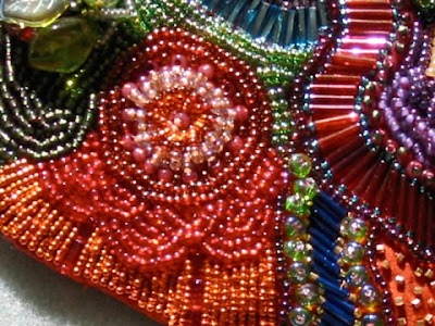 bead embroidery pouch by Mary Tod, detail