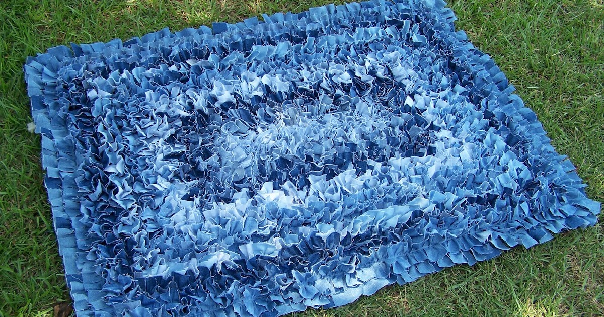 The Funky Clothespin Project Scrap denim rug
