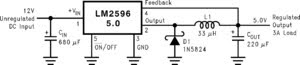 LM2596 Simple Switch Step Down Regulator Circuit