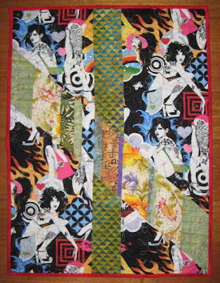 Mom's "Tattoo Girl" art quilt will be available at Side Show Studios in