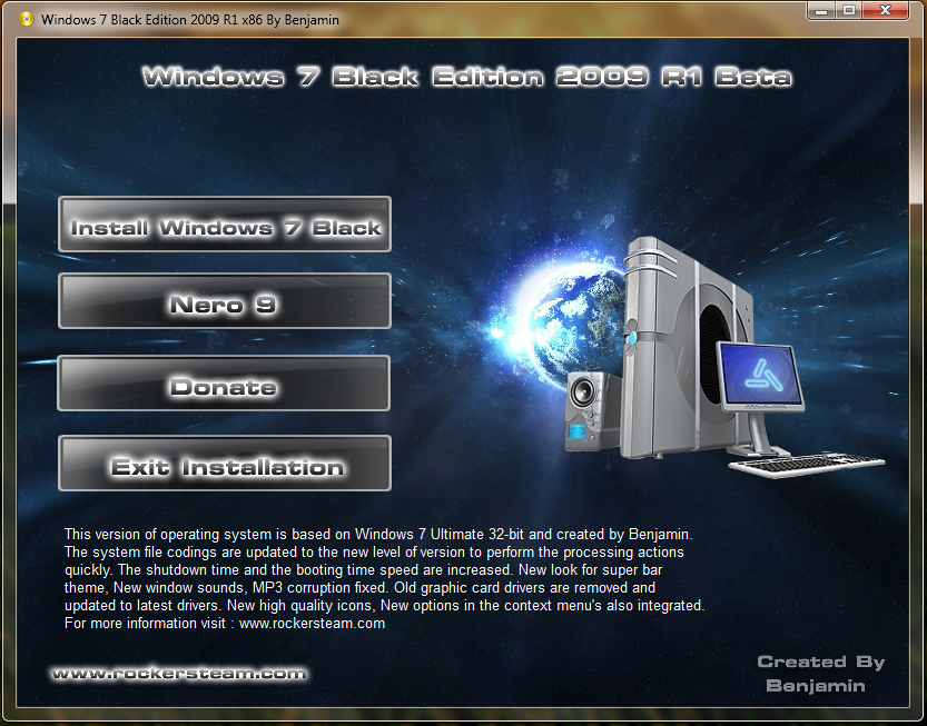 Windows 7 SP1 x64 5in1 Black Edition v23 by