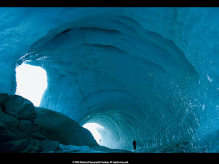 Ice Cave, Victoria Land, Antarctica Desktop Winter Wallpaper