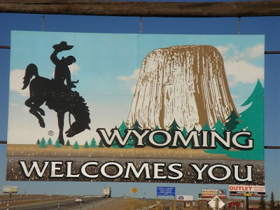 letrero del estado de Wyoming, wellcomes you wyoming