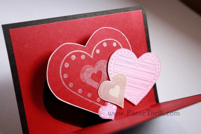 heart Valentine 39s Day popup card VLN004 Size 15cm x 13cm