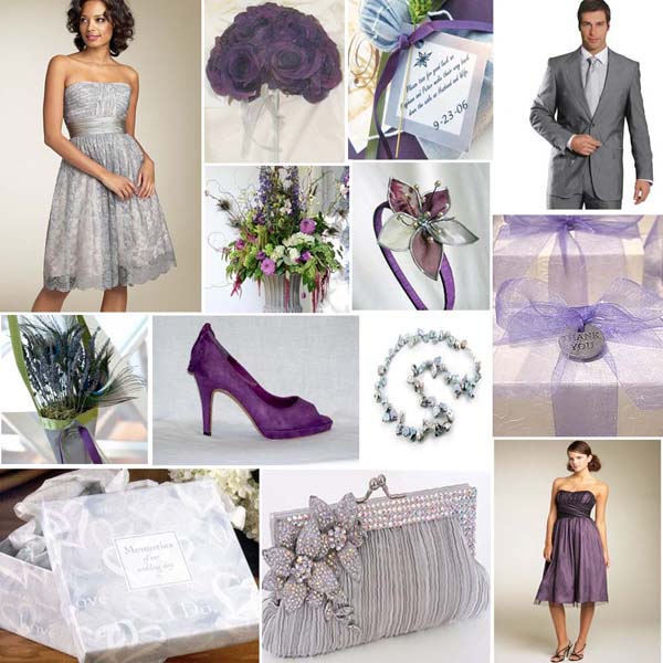 I love the silver bridesmaid dress at the top left corner and the purple one