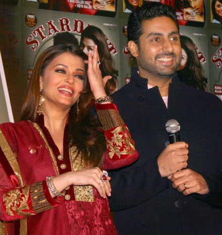 Pics  Aishwarya Rai with Abhishek Launch Stardust Magazine Cover  movie photos