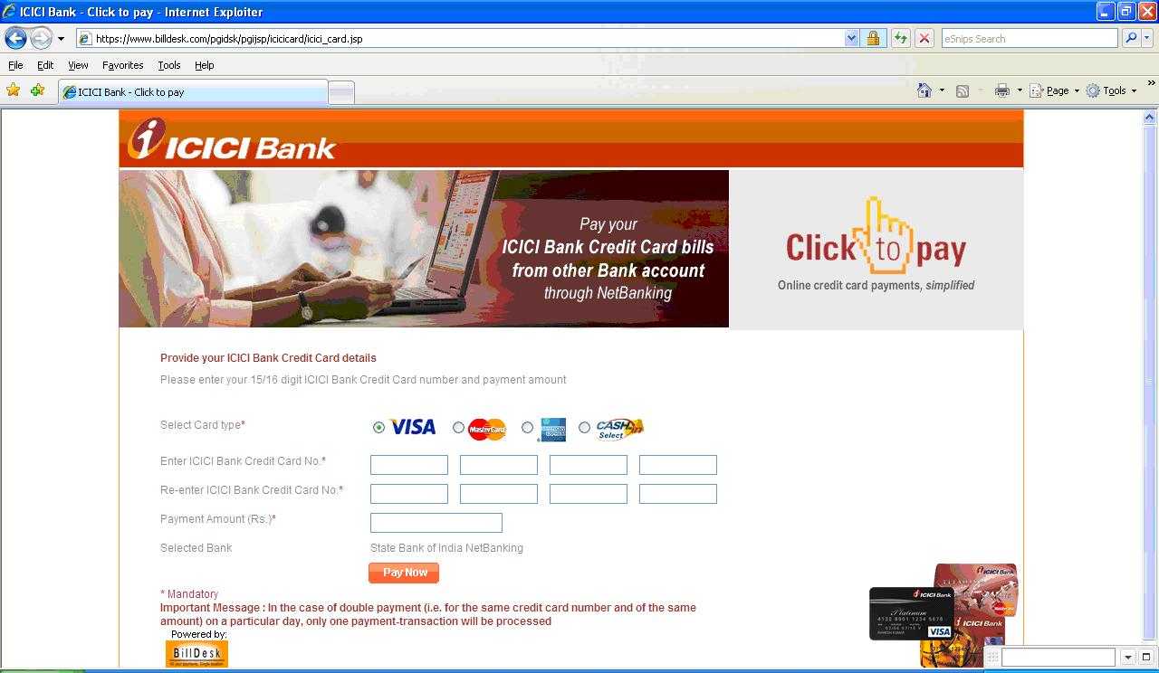 Icici Credit Card Bill Payment Through Netbanking
