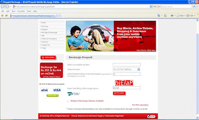 Airtel Prepaid Mobile Recharge from Online