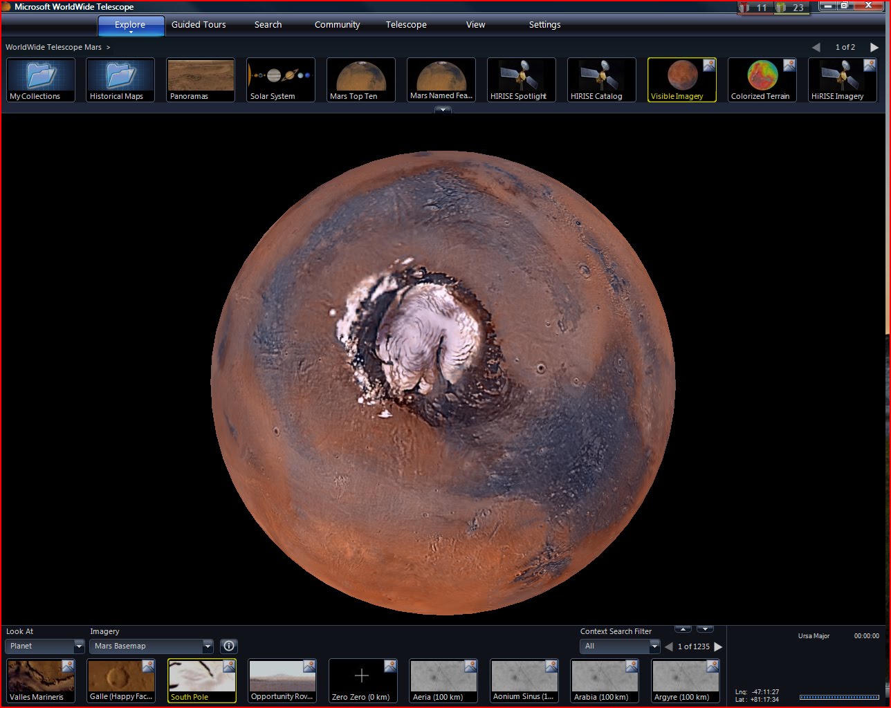 Starry Messenger Mars Down to Earth, Through the ETelescope