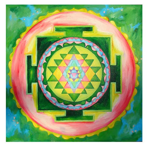 Sri yantra en verde