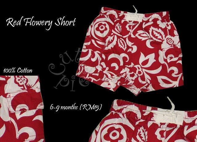 Red Flowery Short