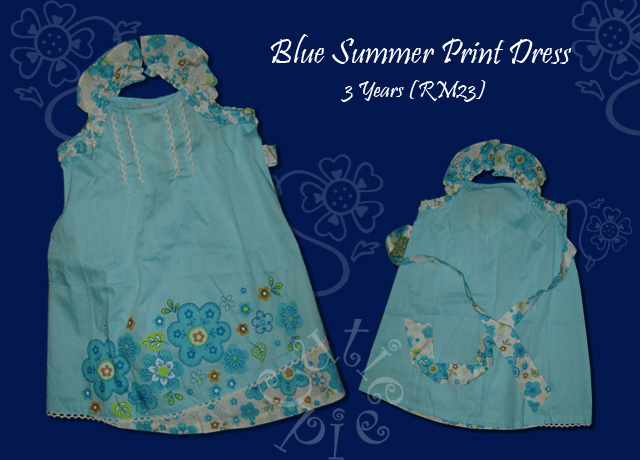 Blue Summer Print Dress