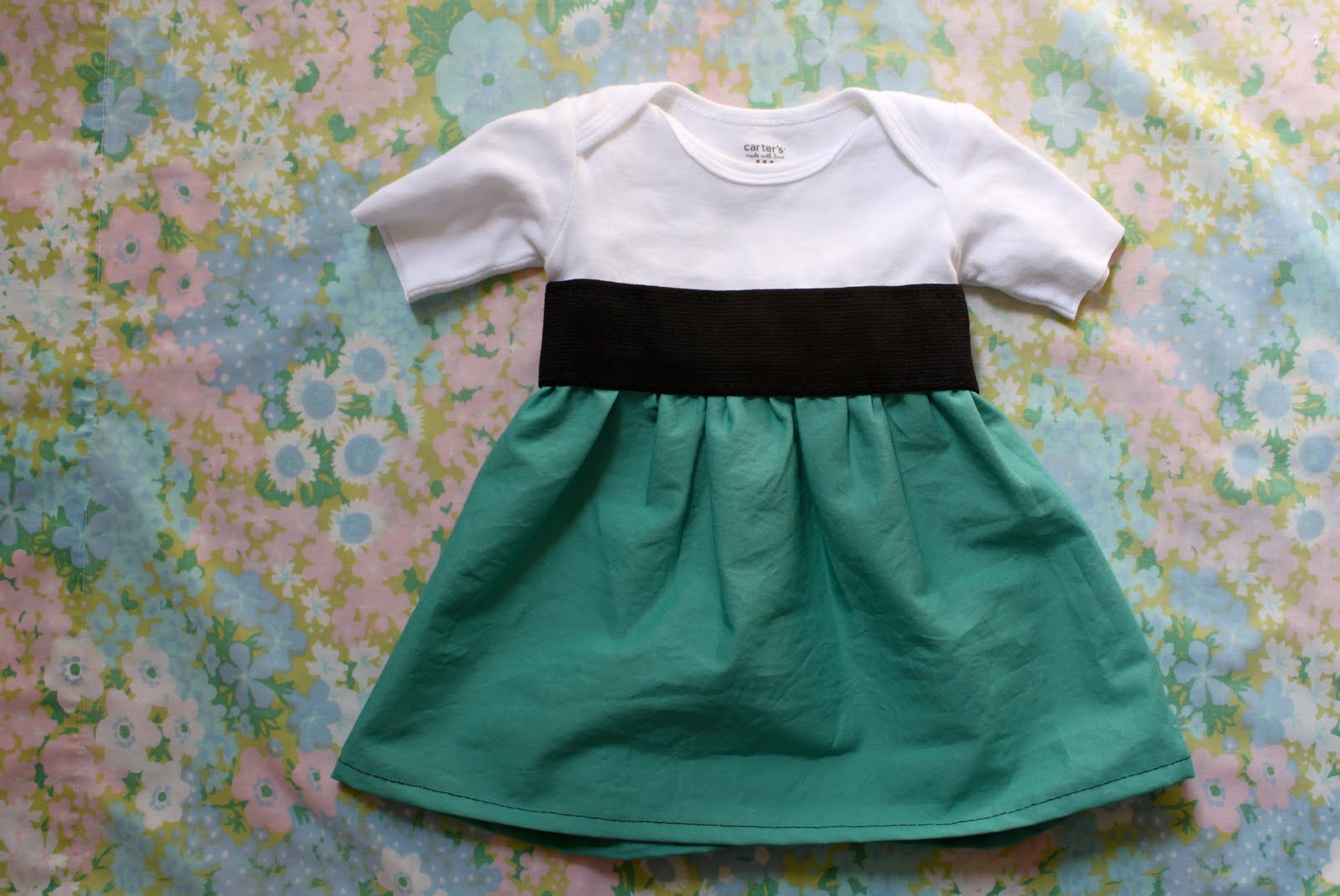 Smile and Wave DIY Onesie to Dress Tutorial