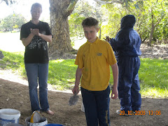 Luke painting out graffitti