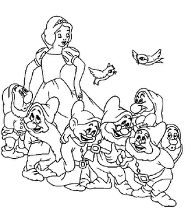 Branca de Neve e os Sete Anões desenhos para imprimir pintar e