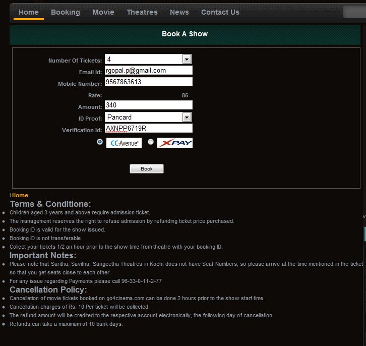 Movie Ticket Reservation