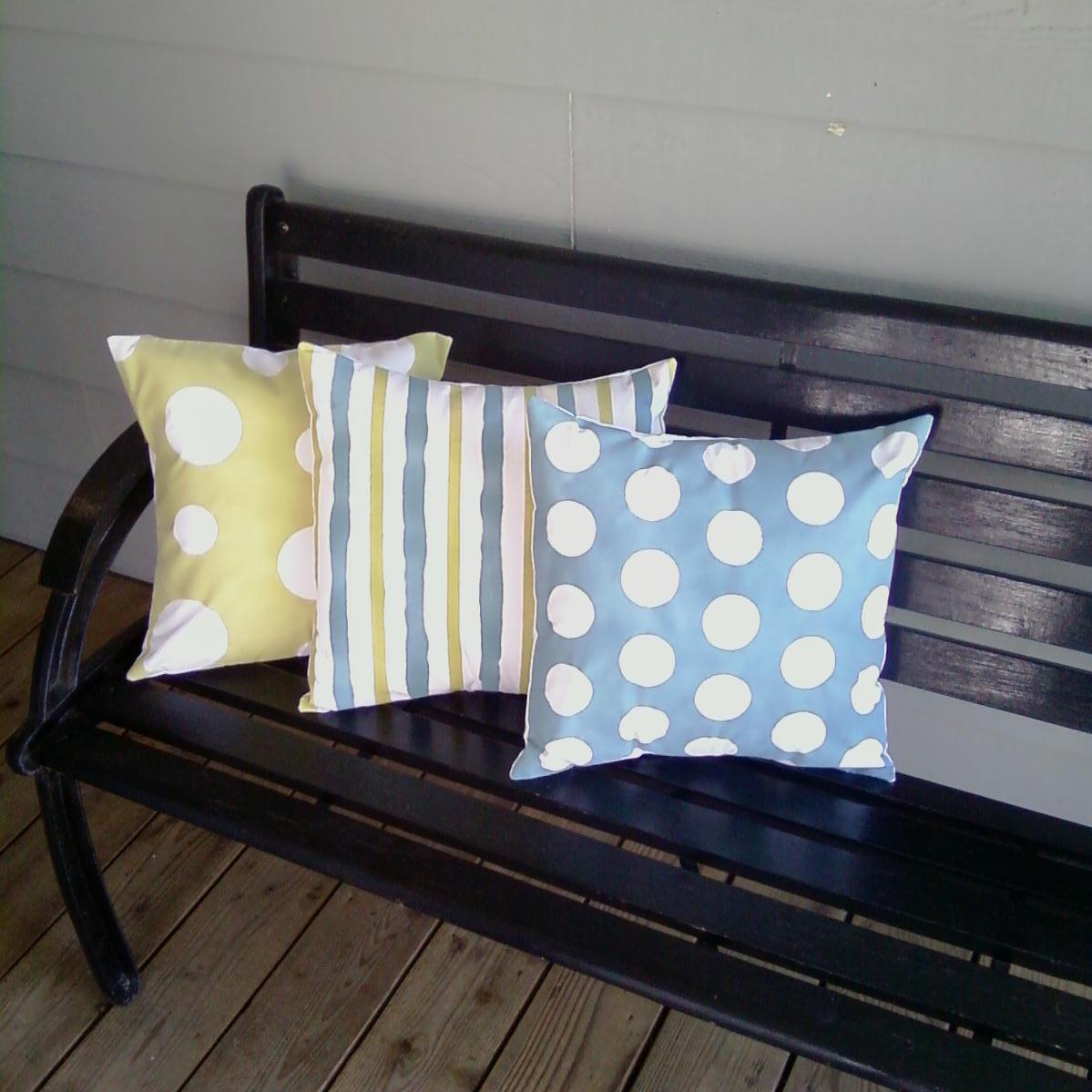 new obsession painted fabric pillows B. B.